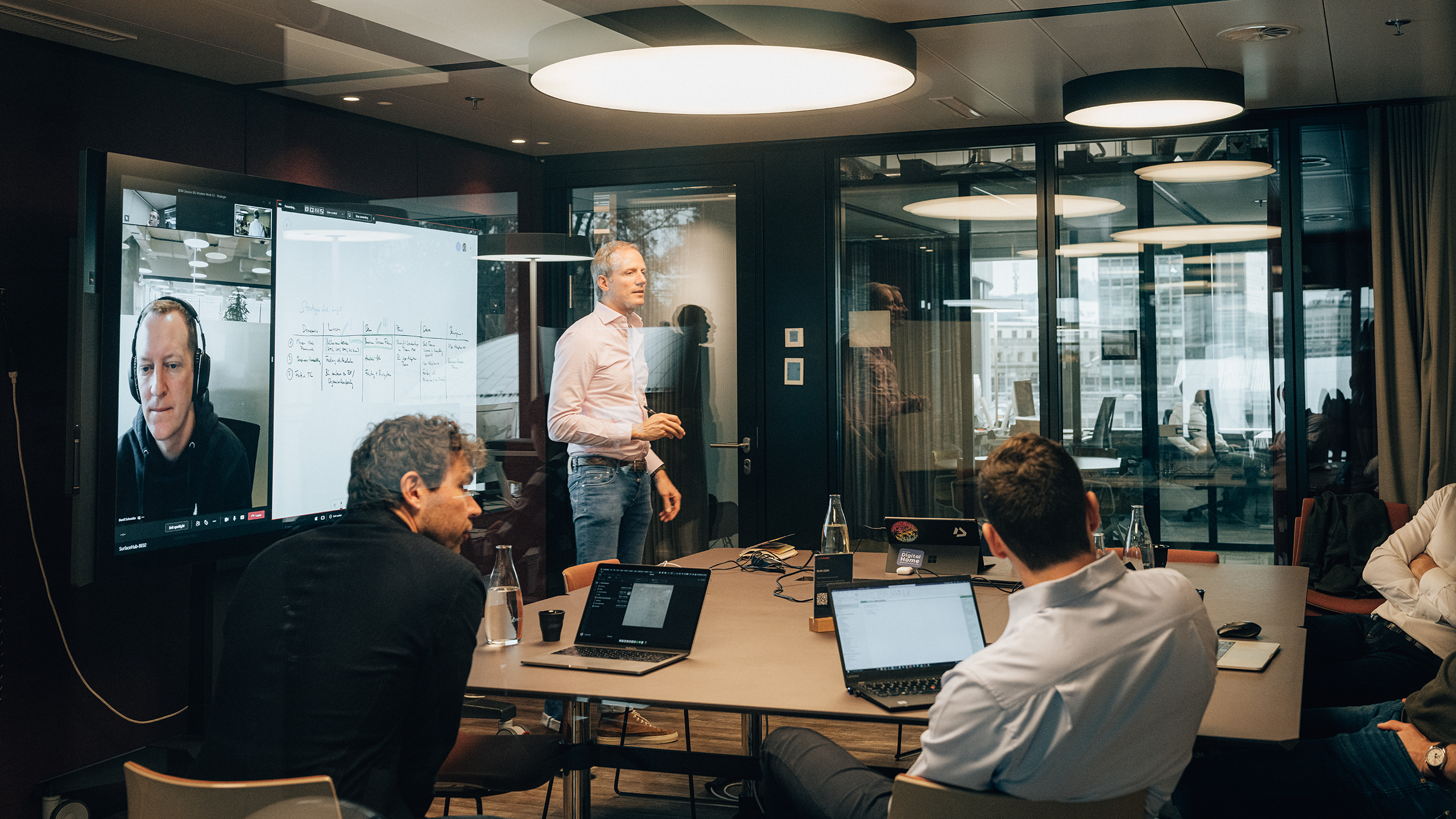 Meetingraum mit Einschaltung von externen Teilnehmern via Teams